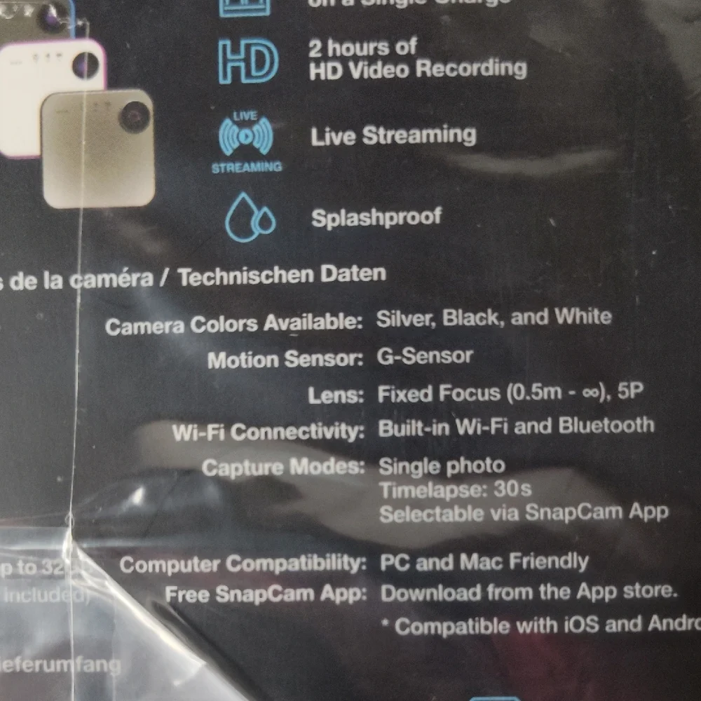 Ion SnapCam Wearable HD Video Camera - White and Blue